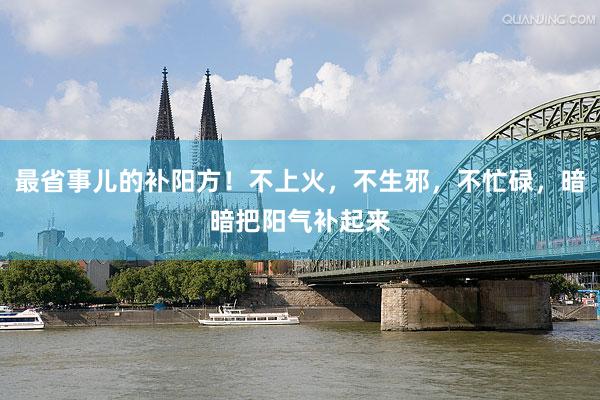 最省事儿的补阳方！不上火，不生邪，不忙碌，暗暗把阳气补起来
